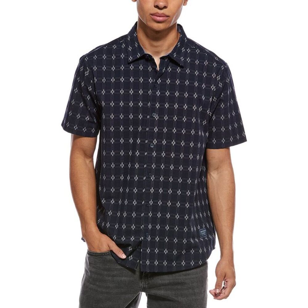 Scotch & Soda Mens  Yarn Dye Shirt, Blue